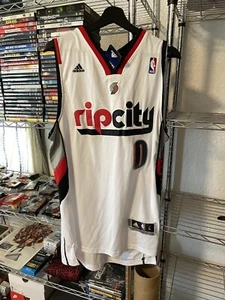 Portland Trail Blazers Rip City Jersey Mens L+2 #0 Damian Lillard NBA Adidas - Picture 1 of 5