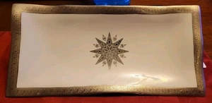 L'etoile Porcelaine LIMOGES France, Raised Candy Dish 22 Karat White Gold Border - Picture 1 of 9