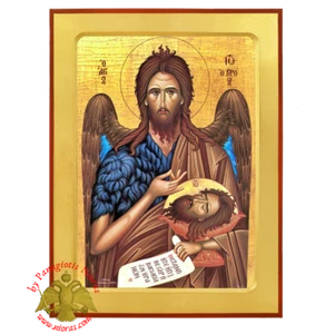Orthodox Mounted Icon John the Baptist Forerunner Ikone Johannes Der Täufer - Picture 1 of 1