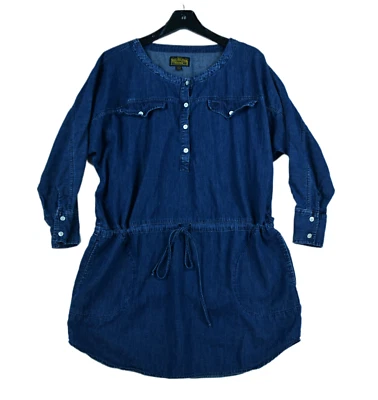 True Religion поповер рубашка платье женщин L шнурка талии карманы - Изображение 1 из 4