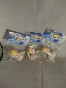 Darice 2.5" Plastic  Christmas Angel Head and Hands 1224-17 Blonde Hair 3x - Picture 1 of 2