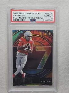 2022 Panini Select Draft Picks CJ Stroud Numbers Tiedye #'d/25 PSA 10 Pop 3 - Bild 1 von 9