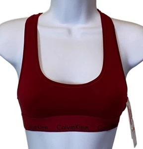 NWT CALVIN KLEIN MODERN COTTON Women's Modern Cotton Bralette F3785 Wine XS - Picture 1 of 7