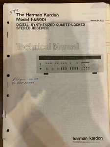 Manual de servicio HARMAN KARDON HK590I HK 590I *ORIGINAL* LIBRO O PDF ENVÍO GRATUITO - Imagen 1 de 1