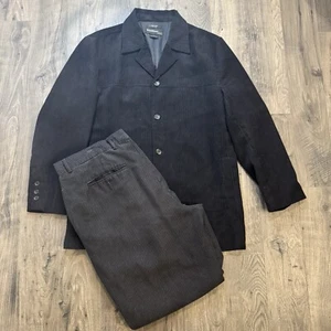 Silbensystem Cord Sakko Set Anzug Herren Große 36x32 Schwarz - Bild 1 von 10