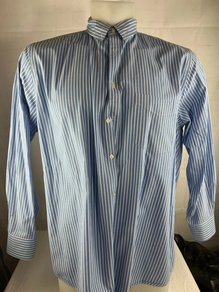 Camisa de vestir para hombre Club Room a rayas manga larga con botones talla 2XLT azul blanco Foto 1 de 3