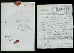 ISLE of MAN 1843 RAMSEY BOXED HS LETTER SIGNED WILLIAM CREER + SEAL MR.FREEL etc - Picture 1 of 3