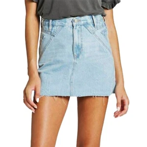 Neu mit Etikett Dear John Quinn Damen-Minirock hoher Bund roher Saum Denim Größe: 26-31 - Bild 1 von 9