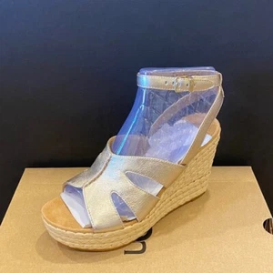 Espadrille zeppe Ugg Careena oro pallido sandali scarpe décolleté 11 NUOVE - Foto 1 di 4