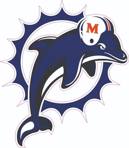 Decalcomanie casco calcio Dolphins Royal Inspired taglia intera - Foto 1 di 3