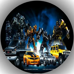 Ostia per torta compleanno festa immagine torta fondente - cialda Transformers P6 - Foto 1 di 1