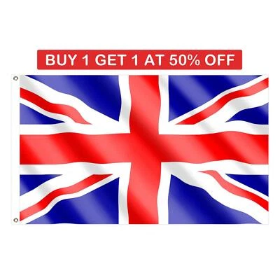 SHATCHI Large Union Jack Flag Coronation Party Supplies Great Britain GB UK 5 x 3FT