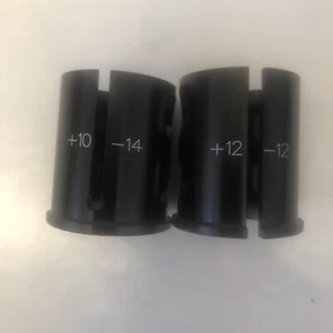 Nuevo-Antiguo-Stock Par (2) Cuñas de Vástago ESPECIALIZADAS • +14/-10 y +12/-12 • Negro - Imagen 1 de 2