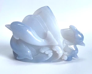 Calavera de delfín de cristal tallado en ágata de 3,0"", cristal curativo, súper realista - Imagen 1 de 10