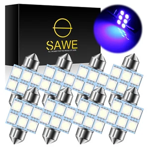 8 x SAWE Blue 31MM Festoon 5050 6SMD Dome Map LED Light Bulbs DE3175 DE3022 - Picture 1 of 6