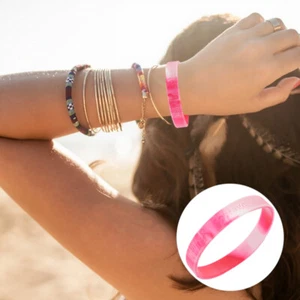 10 Pcs Silikonarmband Hand Brustkrebs-Rosa-Band-Armbänder Mutter Baby - Bild 1 von 12