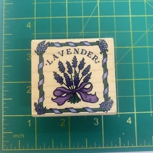 1996 Hero Arts E1024 Lavender Square Wood Mounted Rubber Stamp - Bild 1 von 6