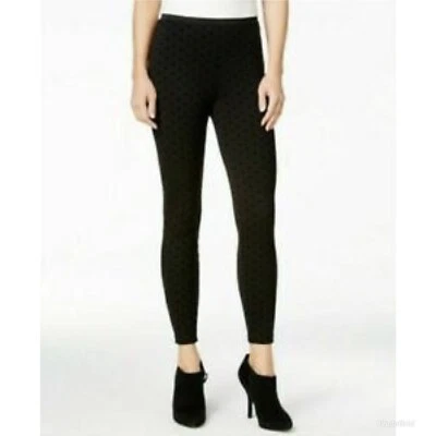Kensie Mujer Negro Lunares Leggings Pantalones M Foto 1 de 3