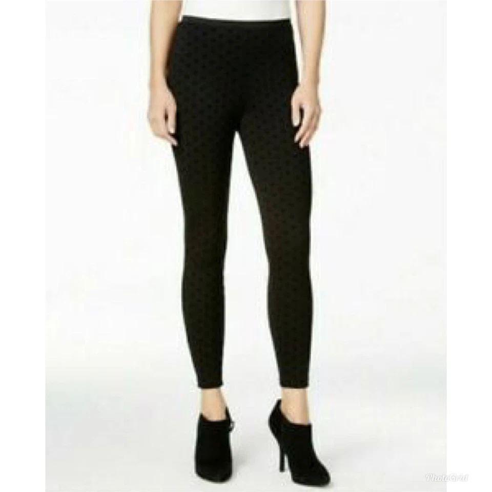 Kensie Mujer Negro Lunares Leggings Pantalones M Foto 1 de 3