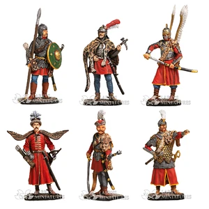 Set di 6 figure ussari alati polacchi giocattolo di latta dipinto soldato | livello souvenir - Foto 1 di 4