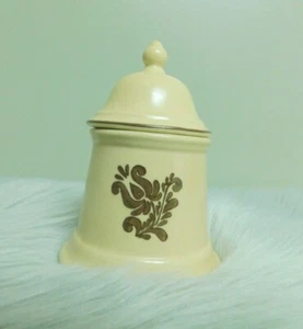 Vintage Pfaltzgraff Village Covered Sugar Bowl with Lid Beige Brown Flower - Picture 1 of 3
