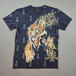 T-shirt tatuaggio Ed Hardy Christian Audigier tigre uomo L y2k anni 2000 grafica AOP - Foto 1 di 7