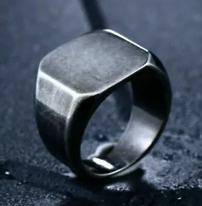 Anello classico da uomo vichingo acciaio inox celtico norreno argento scuro anello in metallo - Foto 1 di 10