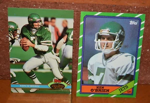 VINTAGE FOOTBALL CARDS BUY 1 GET 1 FREE N.Y. JETS KEN O'BRIEN LOT B - Picture 1 of 2
