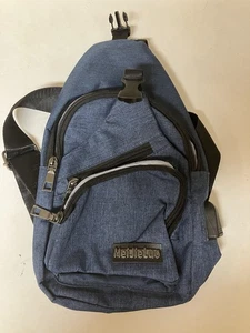MeiJieLuo Single Shoulder Crossbody Sling Backpack Blue USB Port Mini - Picture 1 of 5