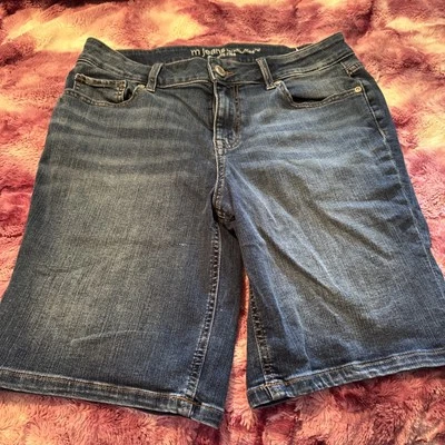 Pantalones Cortos Maurices M Jeans 12 Bermudas Tiro Alto Azul Mujer Medidas W32 Foto 1 de 4