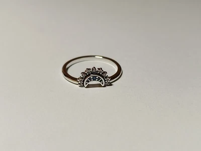Pandora Celestial Blue Sparkling Moon Ring 192675C01-58 - Bild 1 von 4