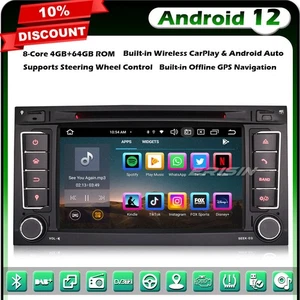 64GO Android 14 GPS Autoradio for VW Touareg T5 Multivan DAB+ DVD BT 5.0 CarPlay - Imagen 1 de 12