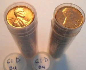 1961 D Stempelglanz Lincoln Cent Rolle, eine von zwei verfügbaren Rollen - Bild 1 von 4