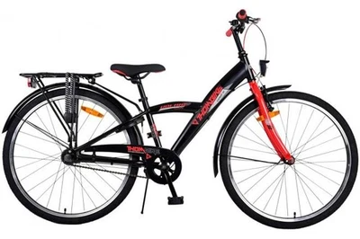 Volare Thombike Kinderfahrrad - Jungen - 26 Zoll - Schwarz Rot - 3 Gänge - Bild 1 von 4