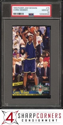 1993 FLEER JAM SESSION #75 CHRIS WEBBER RC WARRIORS HOF PSA 10 - Image 1 of 3
