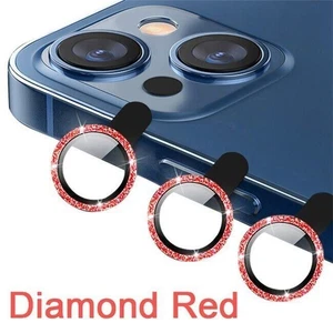 Set Bling Glitter Diamond Glass Camera Lens Protector Ring For 15 14 13 Pro Max - Picture 1 of 29