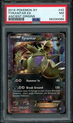 2015 Pokemon XY Ancient Origins Tyranitar EX #42 PSA 7 NM - Image 1 of 2