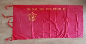 Flagge SKJ Kommunistische Partei Jugoslawiens Proletarci vseh dezel zdruzite se - Bild 1 von 2