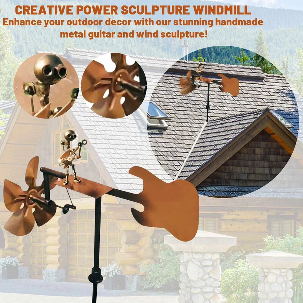 Windspinner Aus Metall – Windmühle Für Garten, Terrasse Oder Rasen, 4-blättrig