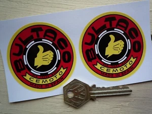 BULTACO Classic Motorrad Aufkleber 63mm Paar Bike Cemoto Champion Helm Logo - Bild 1 von 1