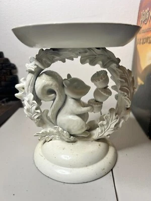 Bath & Body Works Squirrel with Leaves & Acorns Pedestal 3-Wick Candle Holder - Image 1 of 4