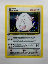 GERMAN Chaneira Chansey 3/102 Holo Rare 1st Edition Base Set Pokemon Card 1999