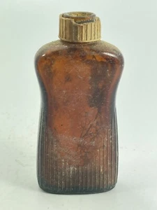 Bottiglia di vetro 4,2" vintage 1958 Armstrong sughero marrone toilette goffrata S30 - Foto 1 di 7