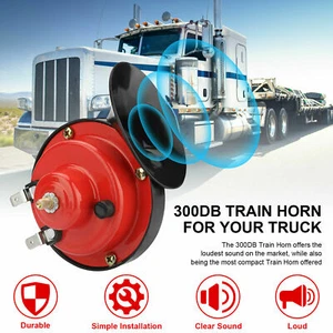 Super Loud Car 300DB Tone Snail Electric Air Train Horn Siren Motorcycle US - Foto 1 di 12