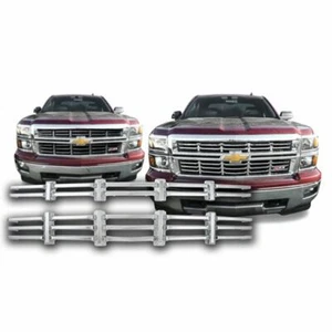 2014-2015 Chevrolet Silverado 1500 Z71 2 Pc Chrome Grille Insert GI125 Overlay - Picture 1 of 2