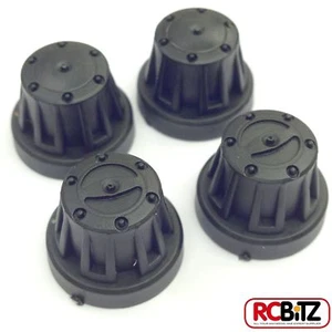 Axial Scale Hub Cover Sets 4pc CAX8079 Fits all SCX10 axles thread Black Hubs - Picture 1 of 5