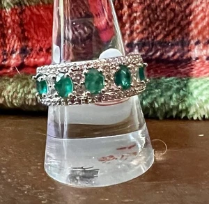 Ring Bomb Party, RBP7494 Timeless Elegance, Emerald Fused with Genuine Quartz - Picture 1 of 3