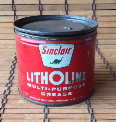 VTG SINCLAIR LITHOLINE Multi-Purpose Grease Can Tin Dino Oil - Image 1 of 4