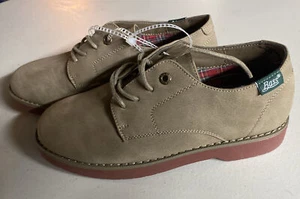 Boys Size 4 Bass Brockton Taupe Suede Oxford Casual Dress Shoes - Picture 1 of 4