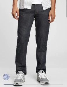 Gap mens Straight Jeans With Washwell NWT SZ 34x34 Dark Blue - Picture 1 of 5